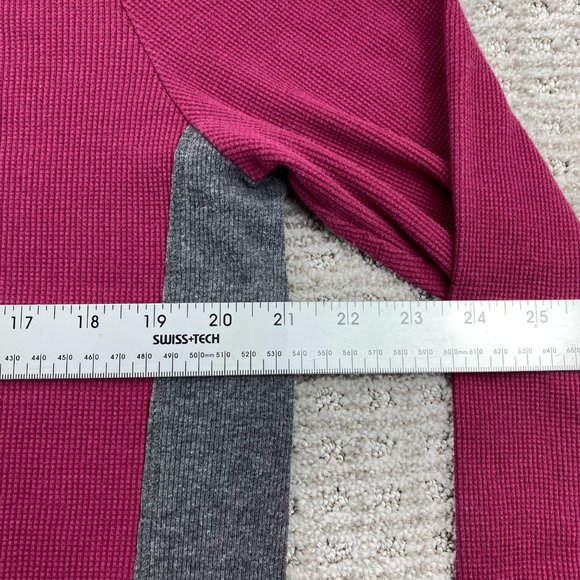 Eddie Bauer Shirt Men XXL 2XL Burgundy Gray Long Sleeve T-Shirt 1/4 Button Up - Picture 10 of 11